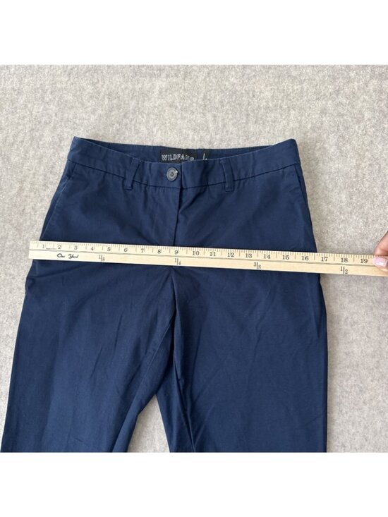 WildFang Essential Trouser Womens 0 Navy Slim Leg Ankle Length - Picture 5 of 16